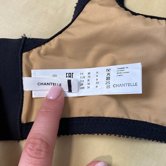 Chantelle 34 H Black Tan Magnifique Minimizer Bra Seamless Unlined Classic Stapl - Picture 2 of 13